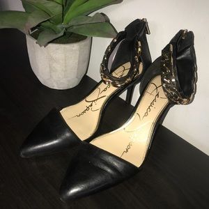Jessica Simpson Gold Chain Cuff Heel